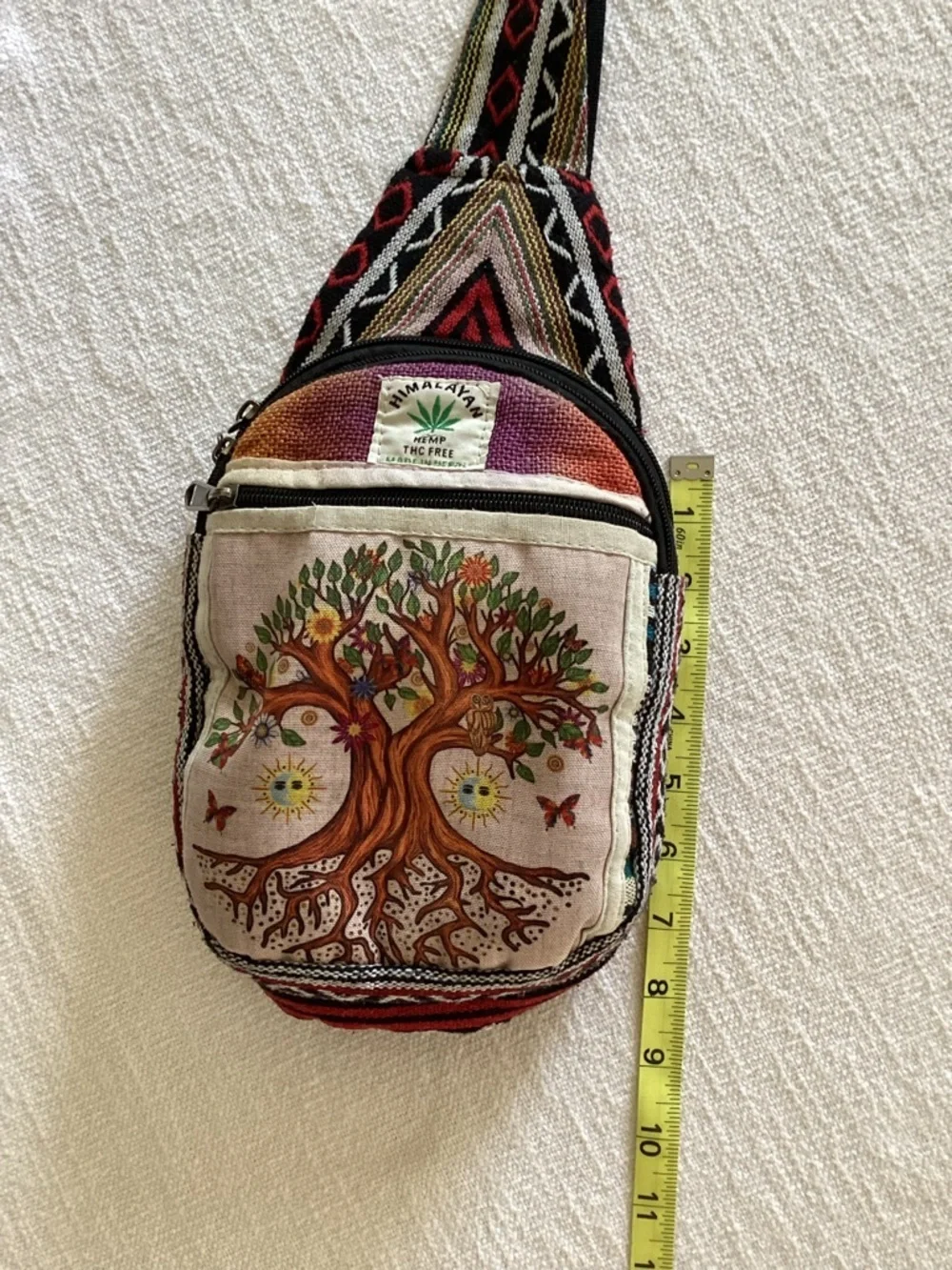 Himalayan brand bohemian cotton and hemp crossbody sling bag R3